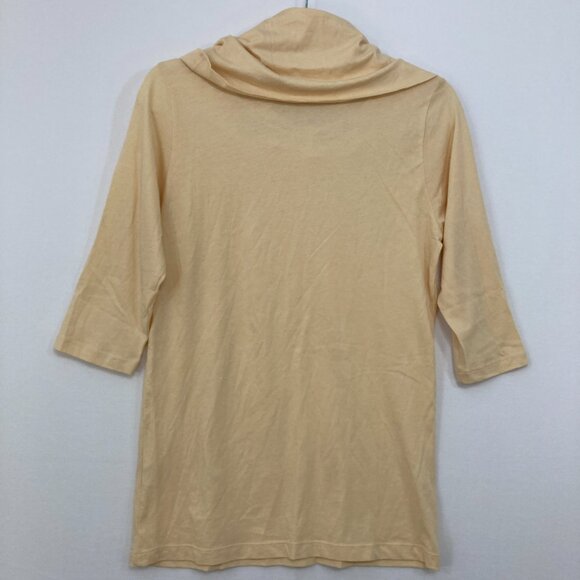 Stephanie B size Large Light Orange Cowl Neck Ultra Soft Pima Cotton Top - Picture 8 of 9